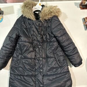 Crazy 8 Charcoal Puffer Coat with Faux Fur Trim